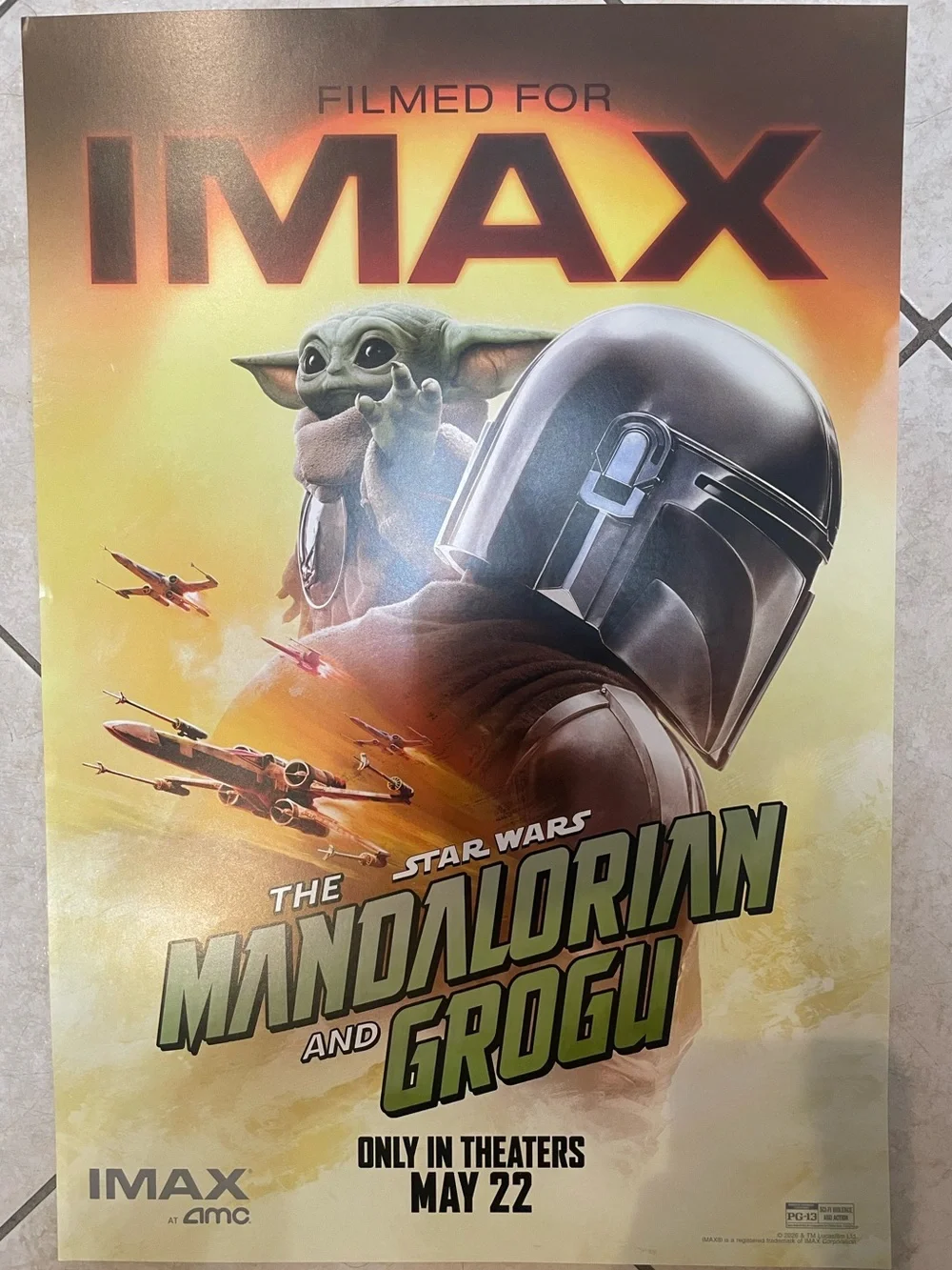 Limited Edition StarWars The Mandalorian and Grogu Collectible AMC Posters 3/3